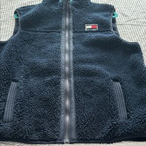 Tommy Hilfiger Navy Blue Sherpa Puffer Vest